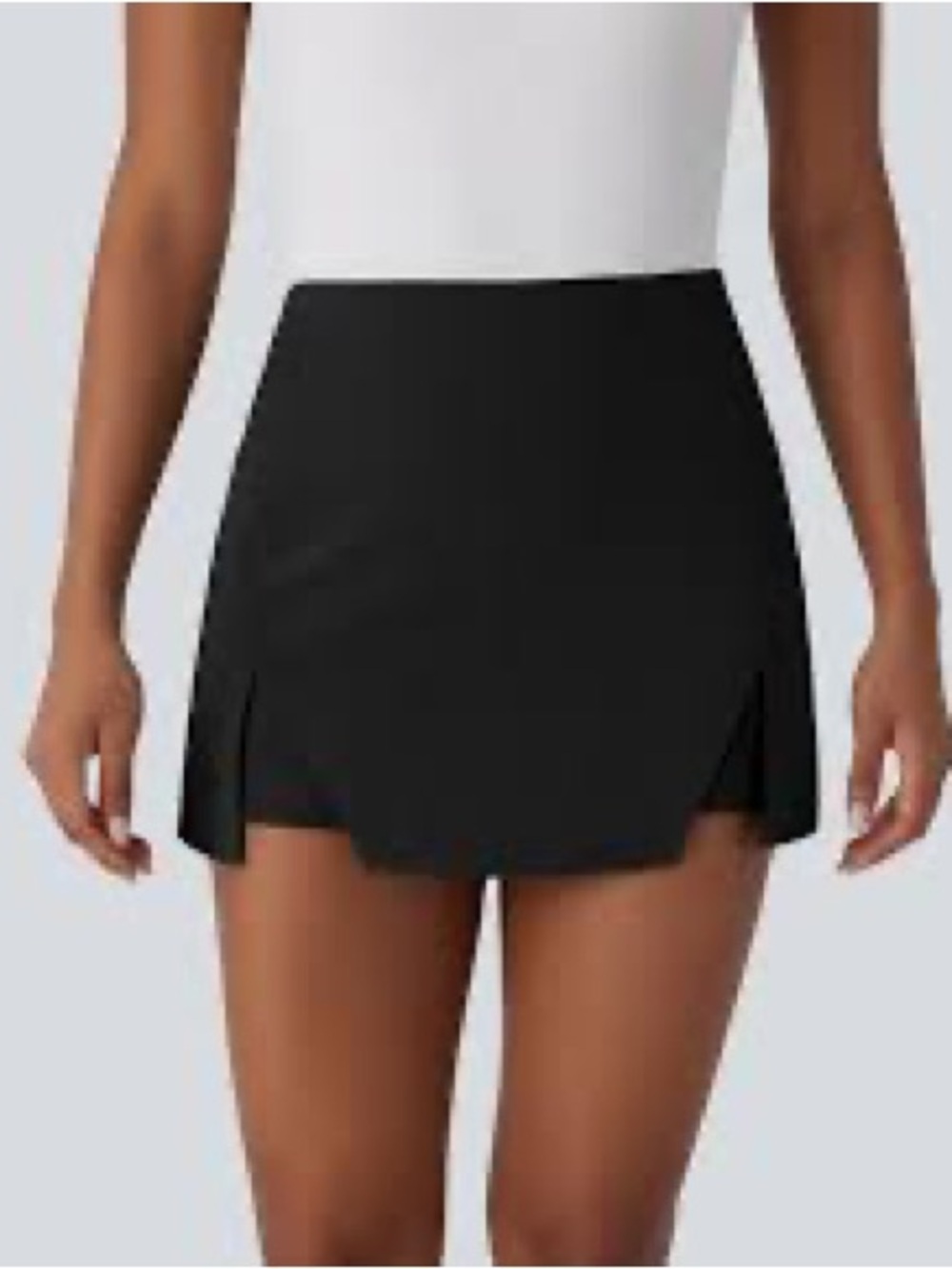 HALARA Black High Waist Mini NWOT Linen Feel Athletic Skort with Side Slits XS